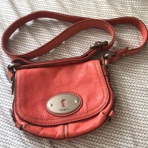 Salmon Fossil over the shoulder purse